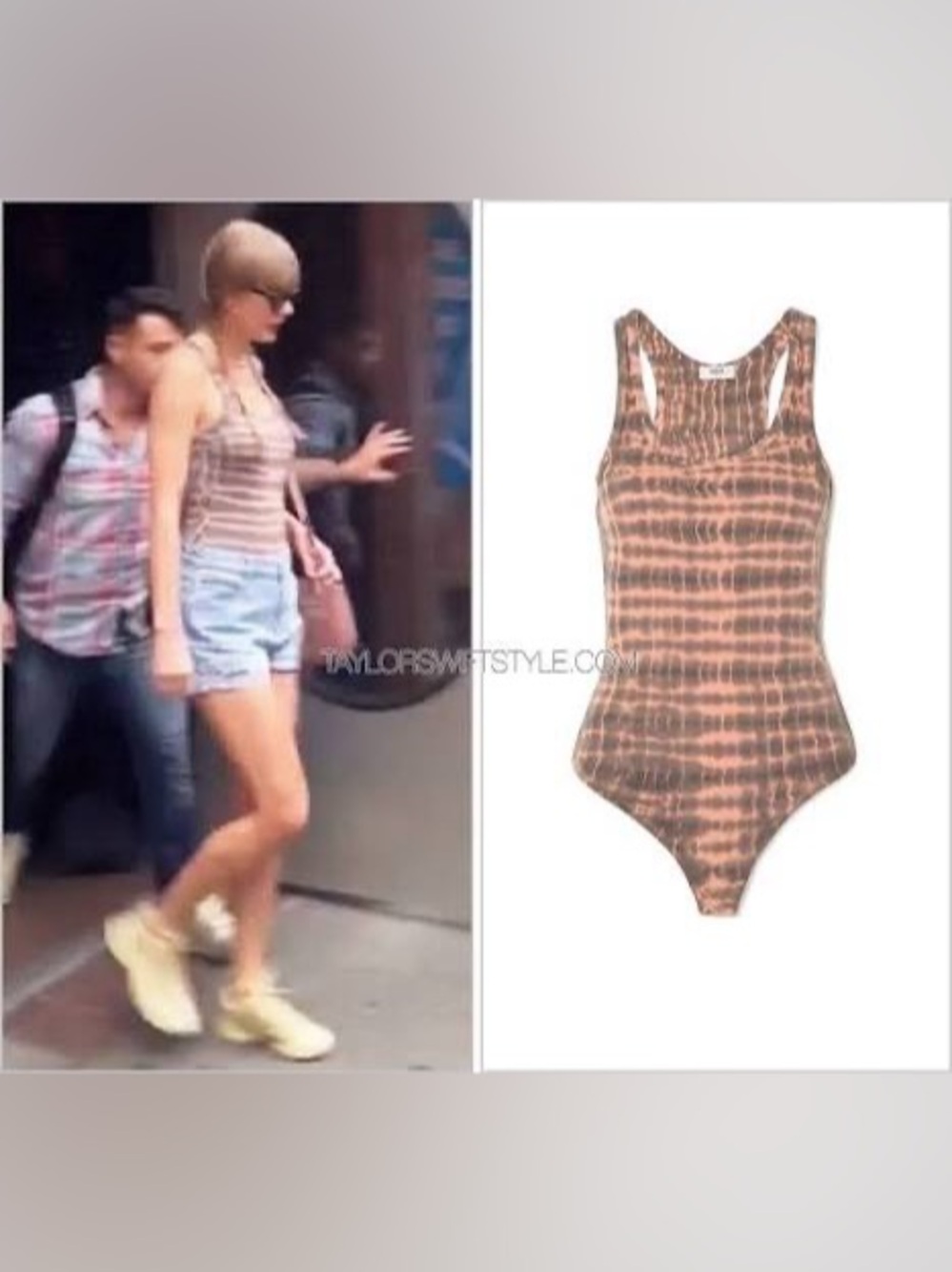 Taylor Swift GOLDE Maria Tie-Dyed Ribbed Stretch-Jersey Bodysuit. Size M